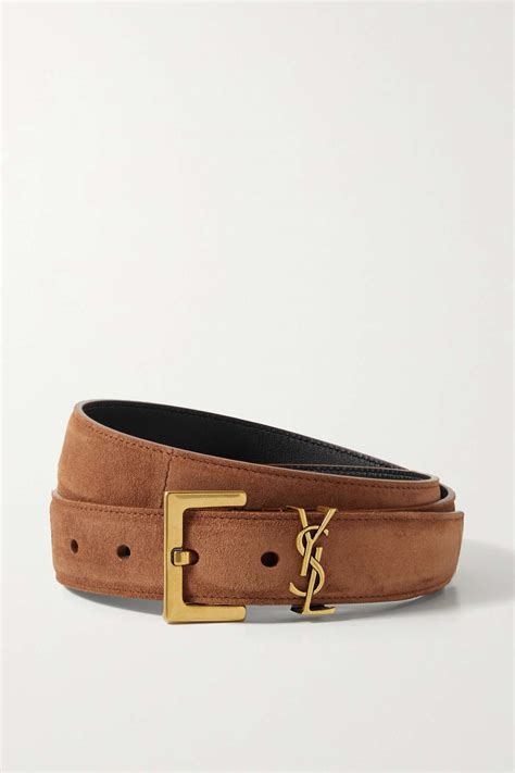 SAINT LAURENT Monogramme suede belt 